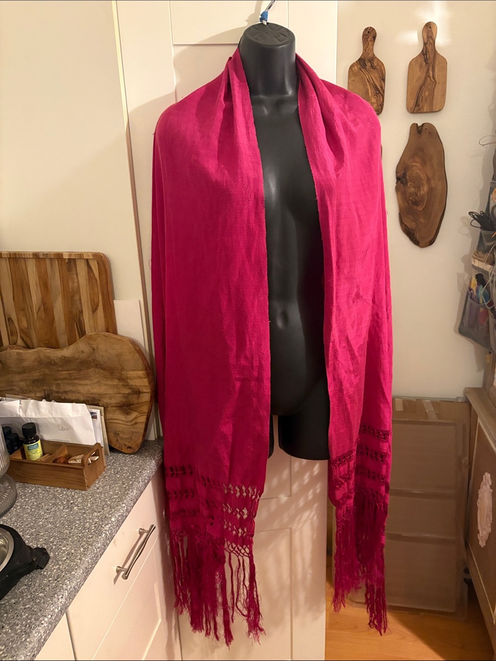 Fuchsia Fringe Women's Wrap